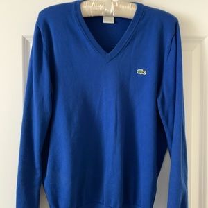 Men’s Blue Lacoste Cotton Crewneck Sweater - Sz 4